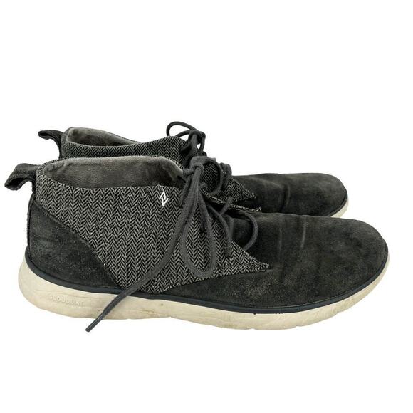 Eddie Bauer Atlas Cloudline Chukka Ankle Boots Gray Suede and Herringbone Size 8 - Picture 1 of 9
